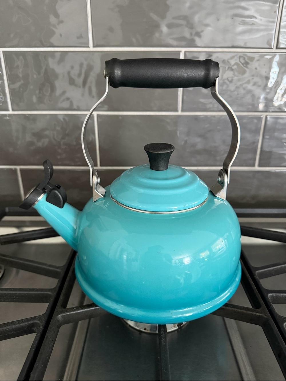 Le Creuset Turquoise Blue Classic Whistling Tea Kettle